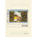 Vintage Lined Notebook Greetings from California, Train through Orange Groves