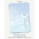 Dandelion Clouds Stationery Paper: Half Letter Size Paper, Flower Themed, Letter Writing Paper, 25-sheets