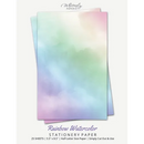 Rainbow Watercolor Stationery Paper: Half Letter Size Paper, Art Themed, Letter Writing Paper, 25-sheets